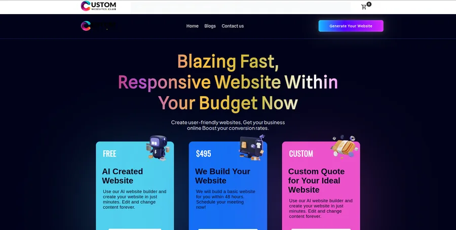 Custom Websites Club screenshot